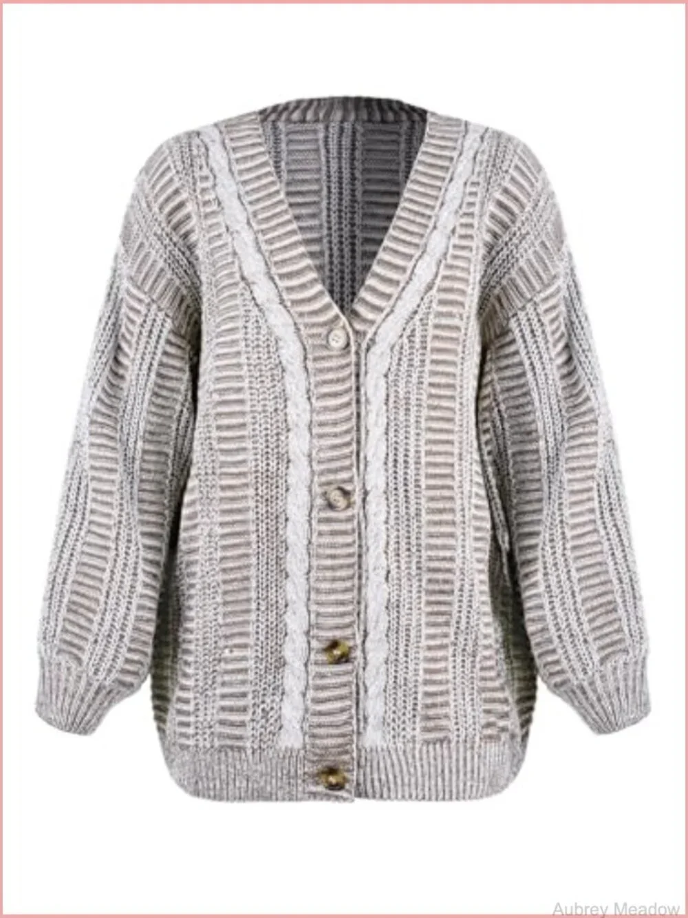 Oversized Cardigan Sweater Open Front Long Sleeve Chunky Knit Button Loose